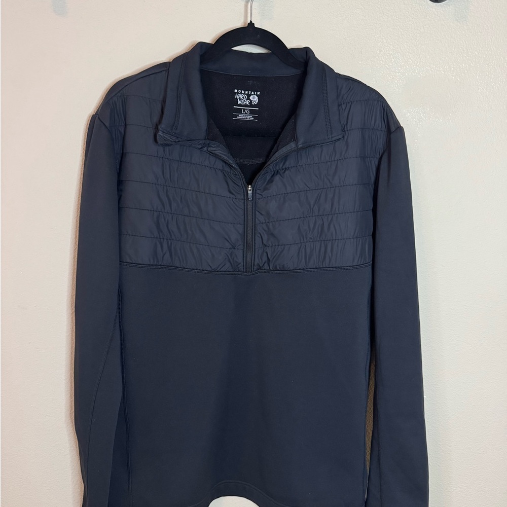 Mountain Hardwear Hybrid Quarter Zip Pullover Jacket Black Mens L